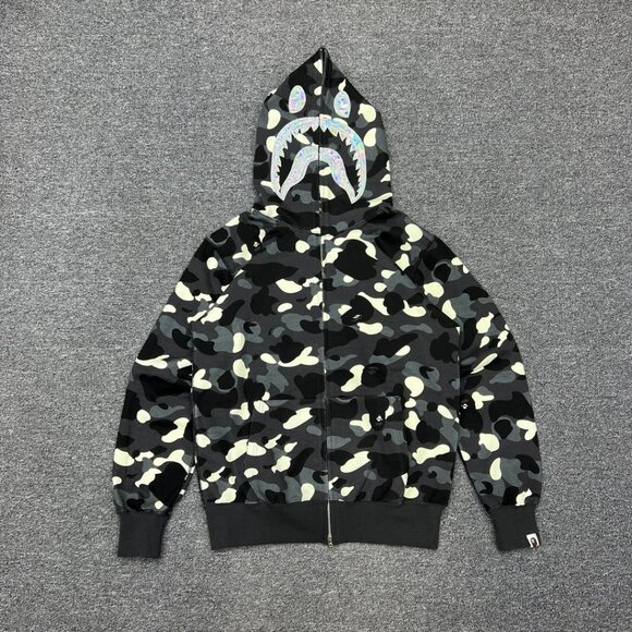 xx091 ba city camo shark hoodie Glow-in-the-dark camouflage Laser Shark Hoodie H
